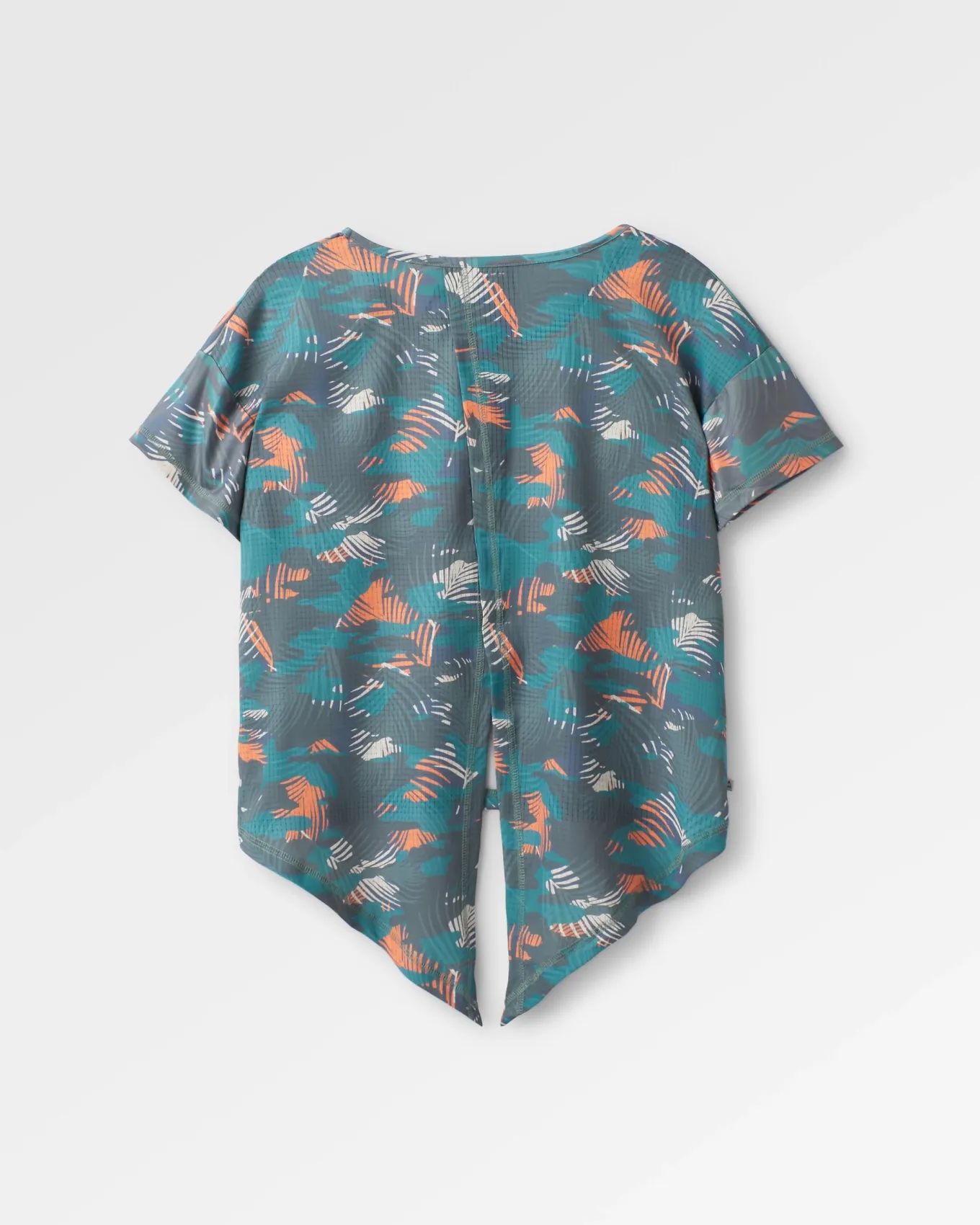 Chakra Tie Back Aktiv Recyceltes T-Shirt - Palm Camo Tiefsee