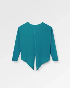 Chakra Tie Back Aktiv Recyceltes Langarmshirt - Blauer Stahl