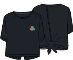 Chakra Tie Back Aktiv Recyceltes T-Shirt - Schwarz