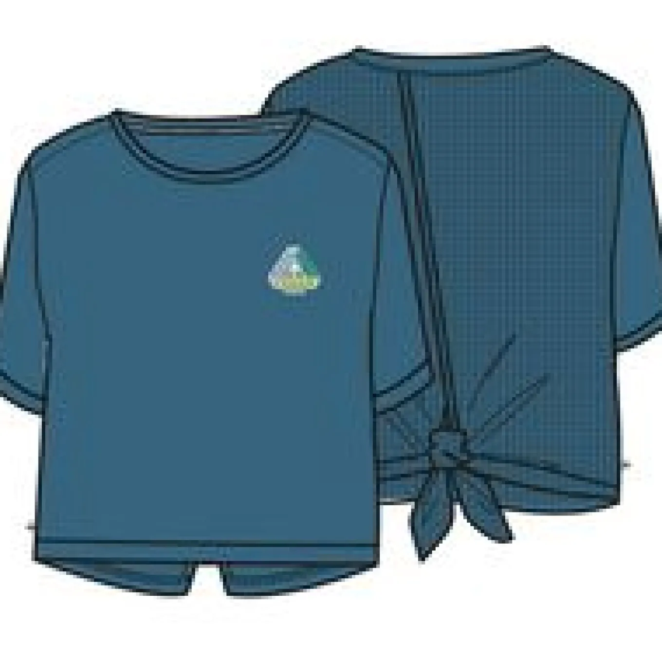 Chakra Tie Back Aktiv Recyceltes T-Shirt - Blauer Stahl