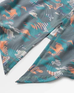 Chakra Tie Back Aktiv Recyceltes T-Shirt - Palm Camo Tiefsee