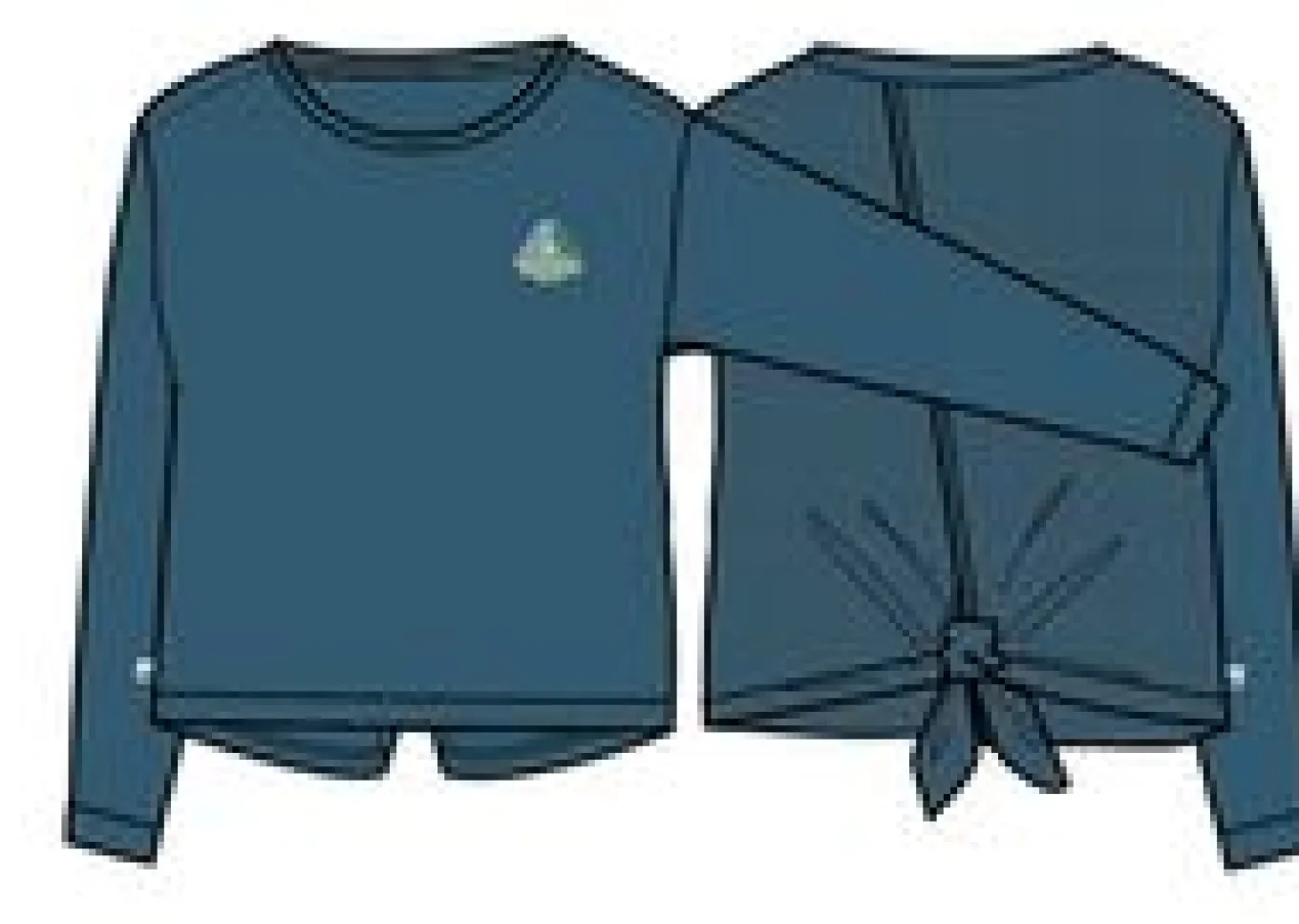 Chakra Tie Back Aktiv Recyceltes Langarmshirt - Blauer Stahl