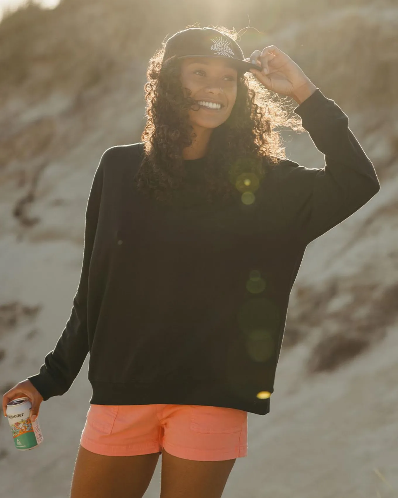 Chica Recycelte Baumwolle Oversized Sweatshirt - Schwarz