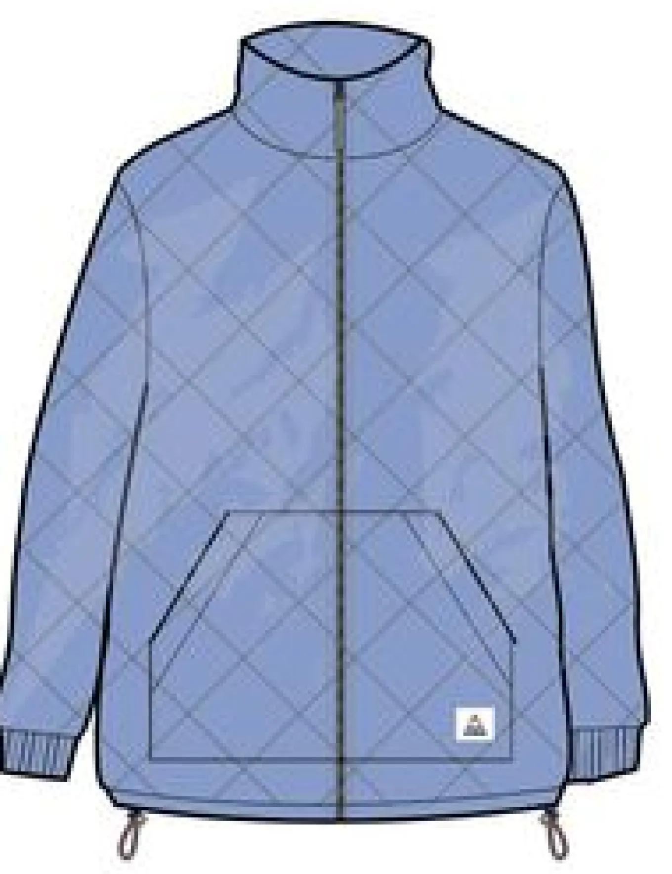 Clementine Gesteppte Reißverschlussjacke - Kornblumenblau