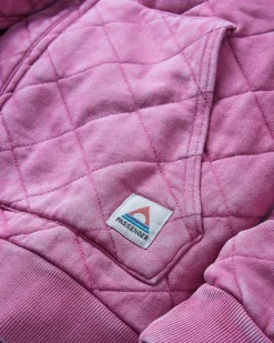 Clementine Recycelter Gesteppter Kapuzenpullover knöpfbar - Mauvefarbener Dunst