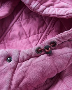 Clementine Recycelter Gesteppter Kapuzenpullover knöpfbar - Mauvefarbener Dunst
