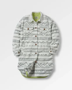 Cloudy 2.0 Recyceltes Sherpa-Fleece-Hemd - Berg Geo Vintage Weiß