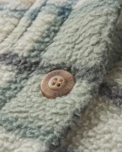 Cloudy 2.0 Recyceltes Sherpa-Fleece-Hemd - Pistazien-Check