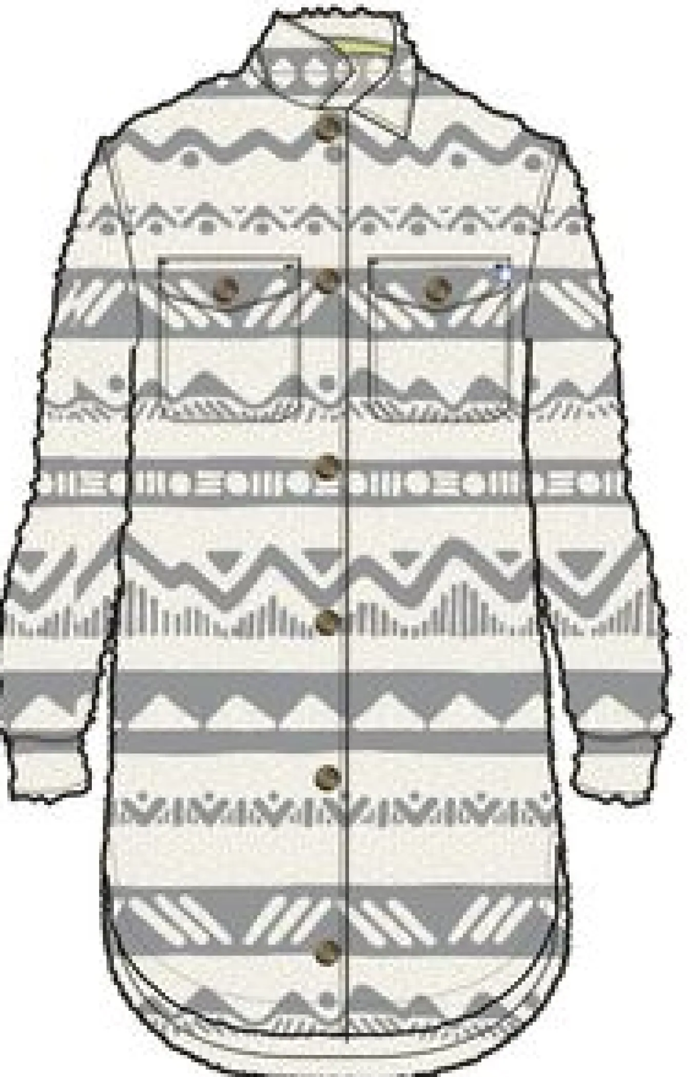 Cloudy 2.0 Recyceltes Sherpa-Fleece-Hemd - Berg Geo Vintage Weiß