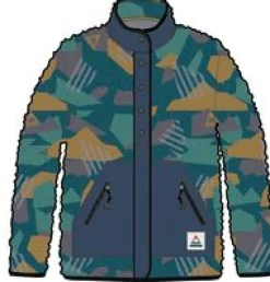 Clover 2.0 recyceltes Sherpa-Fleece - Tiefblaues Tarnmuster