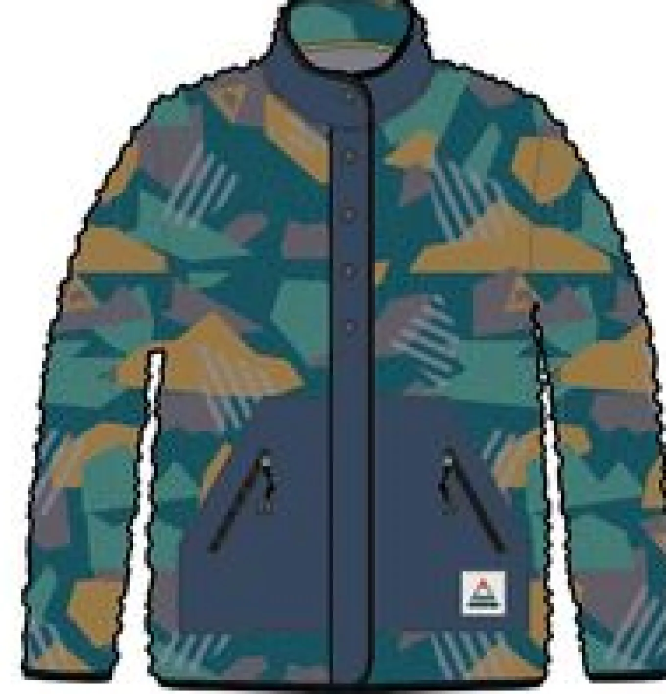 Clover 2.0 recyceltes Sherpa-Fleece - Tiefblaues Tarnmuster