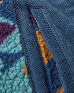 Clover 2.0 recyceltes Sherpa-Fleece - Tiefblaues Tarnmuster