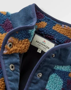 Clover 2.0 recyceltes Sherpa-Fleece - Tiefblaues Tarnmuster