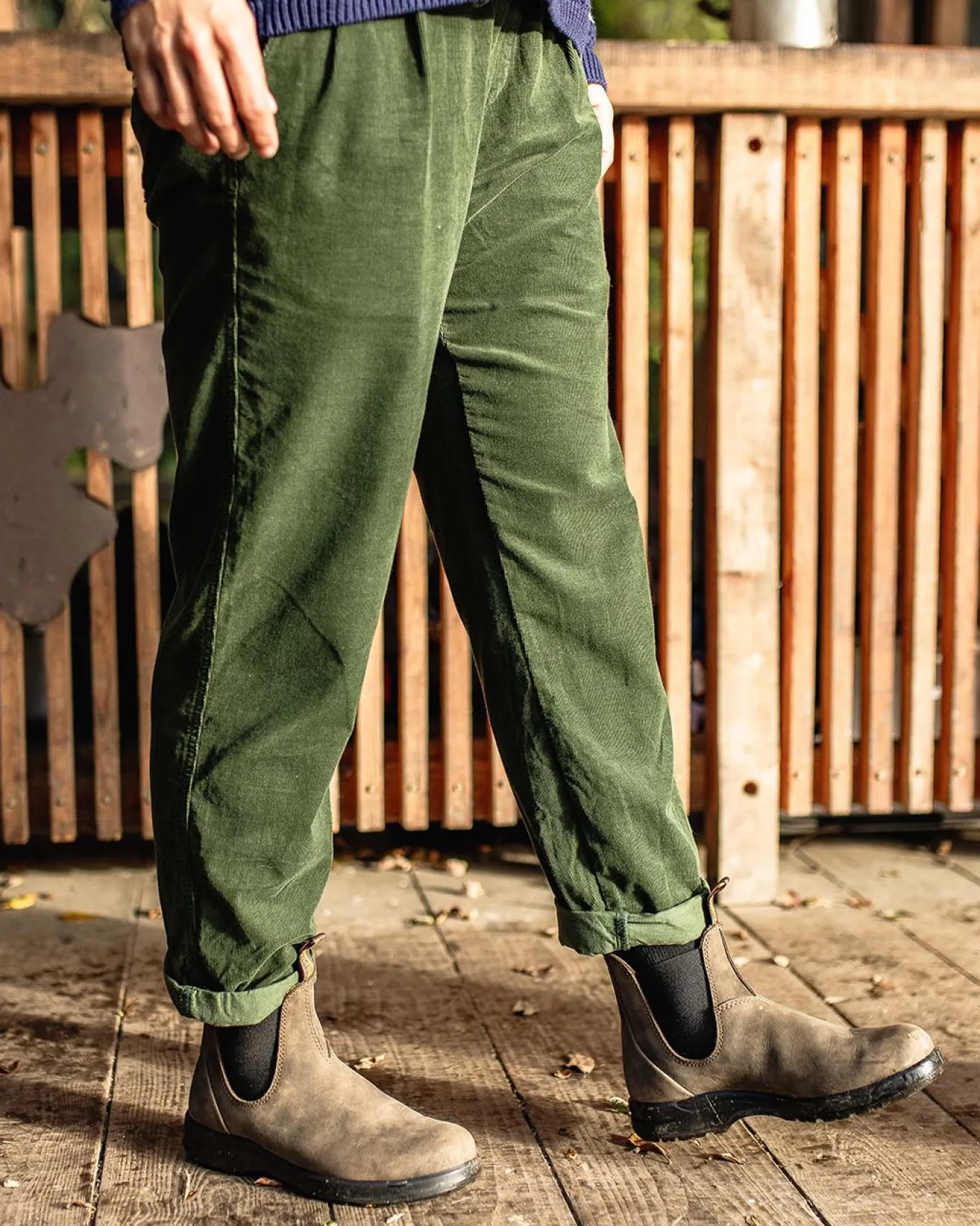 Compass Recycelte Cordhose - Tannengrün