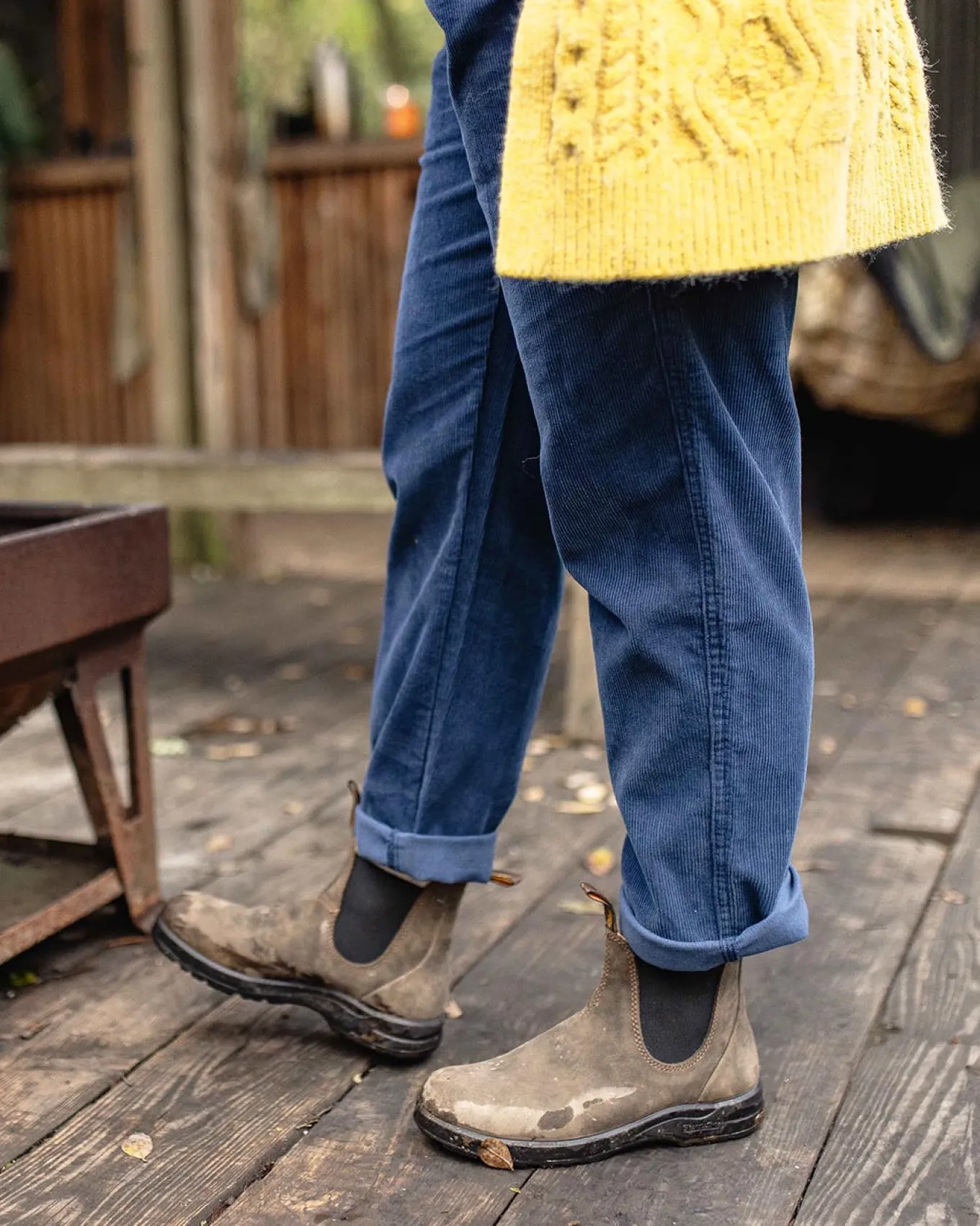 Compass Recycelte Cordhose - Dunkler Denim
