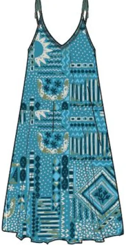 Copetín Jumpsuit - Vintage Patchwork Blau Pool