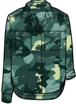 Coral Organic Langarmshirt - Alpen-Tarnung Regenwald