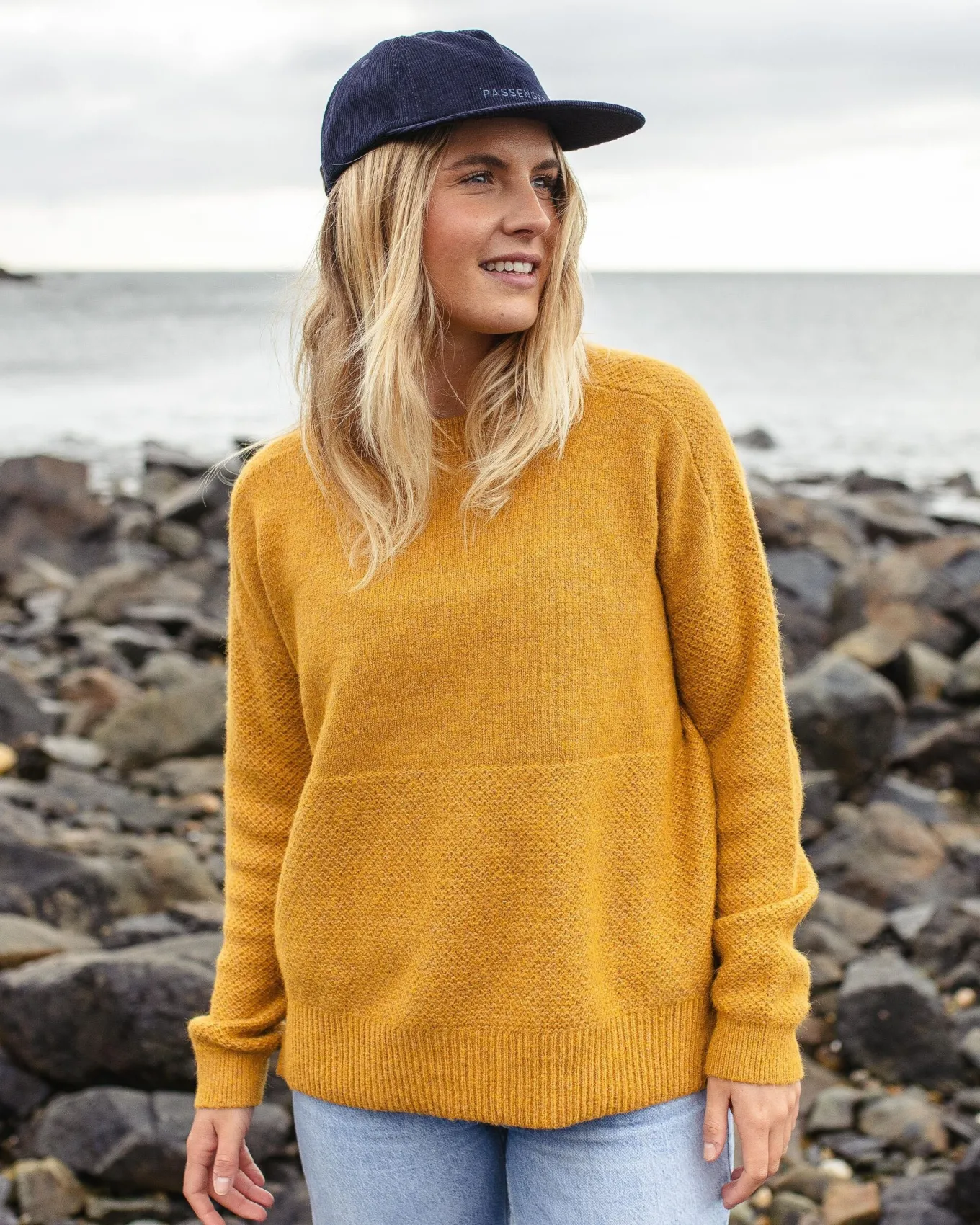 Cove Recycelter Gestrickter Pullover - Bernsteingold