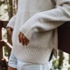Cove Recycelter Gestrickter Pullover - Cremefarben
