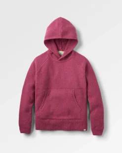 Cove Recycelter Gestrickter Hoodie - Rhabarber