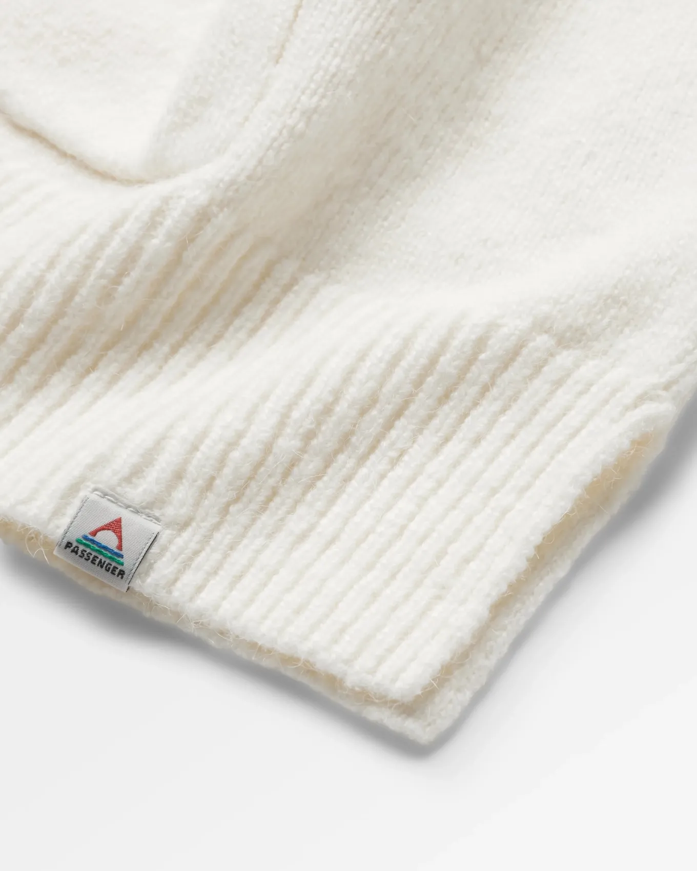 Cove Recycelter Gestrickter Hoodie - Cremefarben
