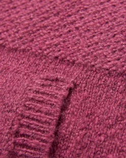 Cove Recycelter Gestrickter Hoodie - Rhabarber