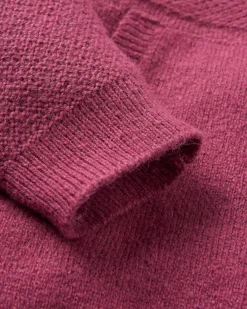 Cove Recycelter Gestrickter Hoodie - Rhabarber