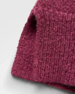 Cove Recycelter Gestrickter Hoodie - Rhabarber
