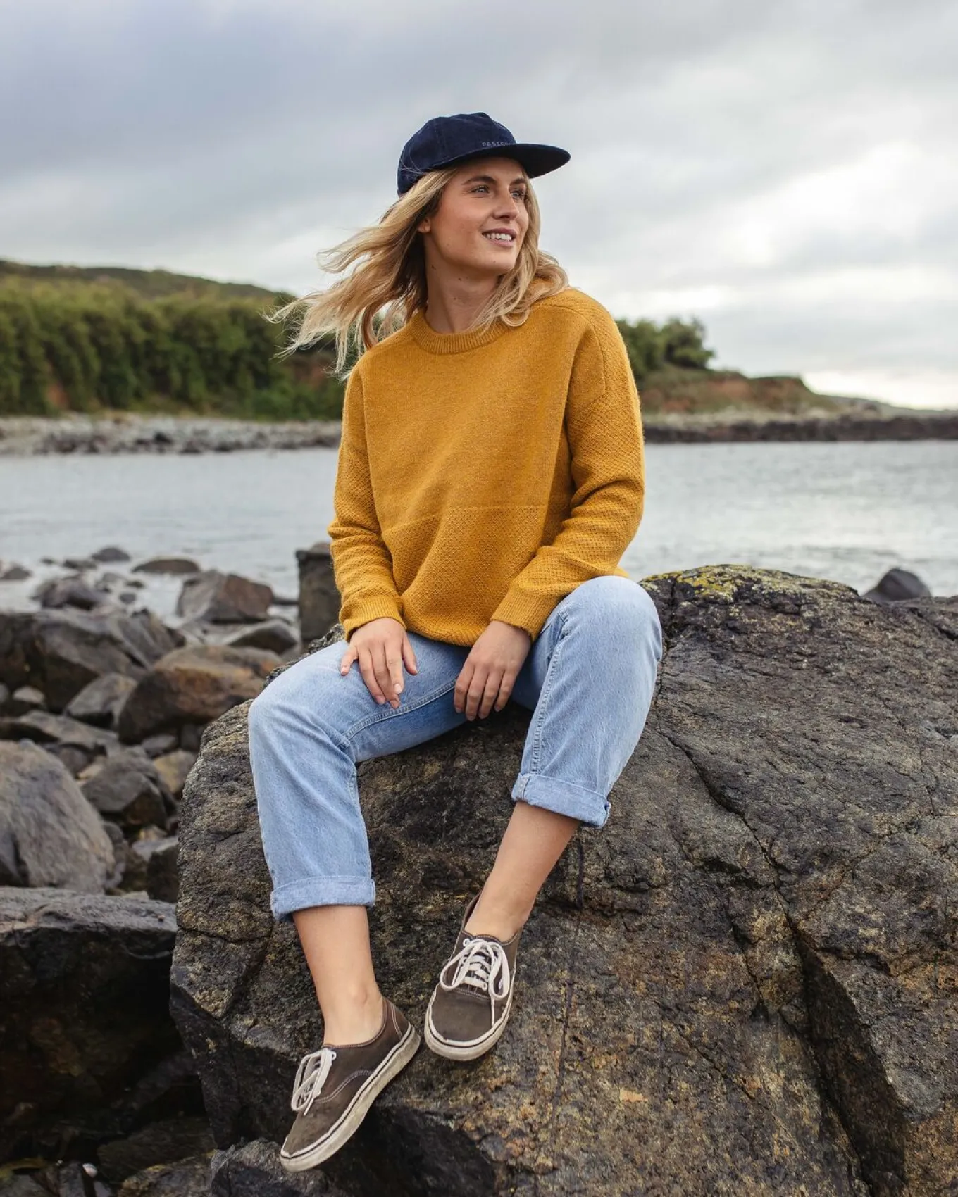 Cove Recycelter Gestrickter Pullover - Bernsteingold