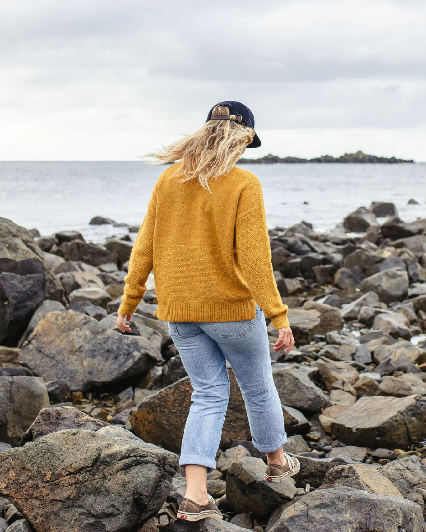 Cove Recycelter Gestrickter Pullover - Bernsteingold