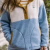 Create recyceltes Deep-Pile Sherpa-Fleece - Blauer Nebel
