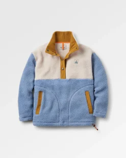Create recyceltes Deep-Pile Sherpa-Fleece - Blauer Nebel