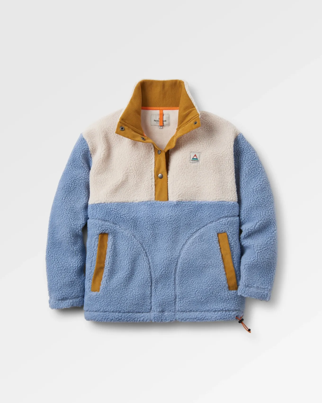 Create recyceltes Deep-Pile Sherpa-Fleece - Blauer Nebel