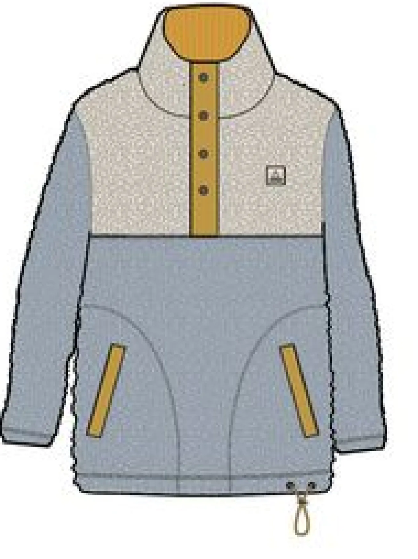 Create recyceltes Deep-Pile Sherpa-Fleece - Blauer Nebel