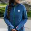 Crest Polartec® Fleece-Kapuzenpullover - Dunkel Meliertes Denim
