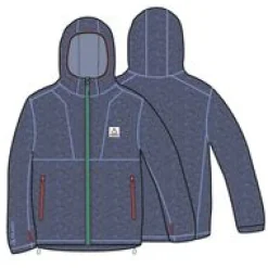 Crest Polartec® Fleece-Kapuzenpullover - Dunkel Meliertes Denim