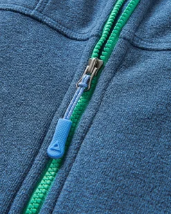 Crest Polartec® Fleece-Kapuzenpullover - Dunkel Meliertes Denim