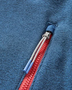 Crest Polartec® Fleece-Kapuzenpullover - Dunkel Meliertes Denim