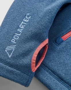 Crest Polartec® Fleece-Kapuzenpullover - Dunkel Meliertes Denim