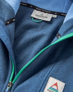 Crest Polartec® Fleece-Kapuzenpullover - Dunkel Meliertes Denim