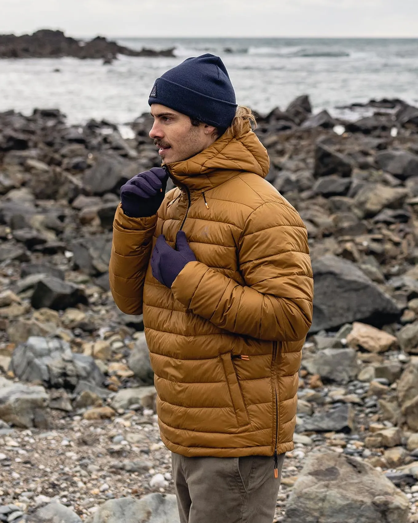 Crest Recycelte Isolierjacke - Goldbraun