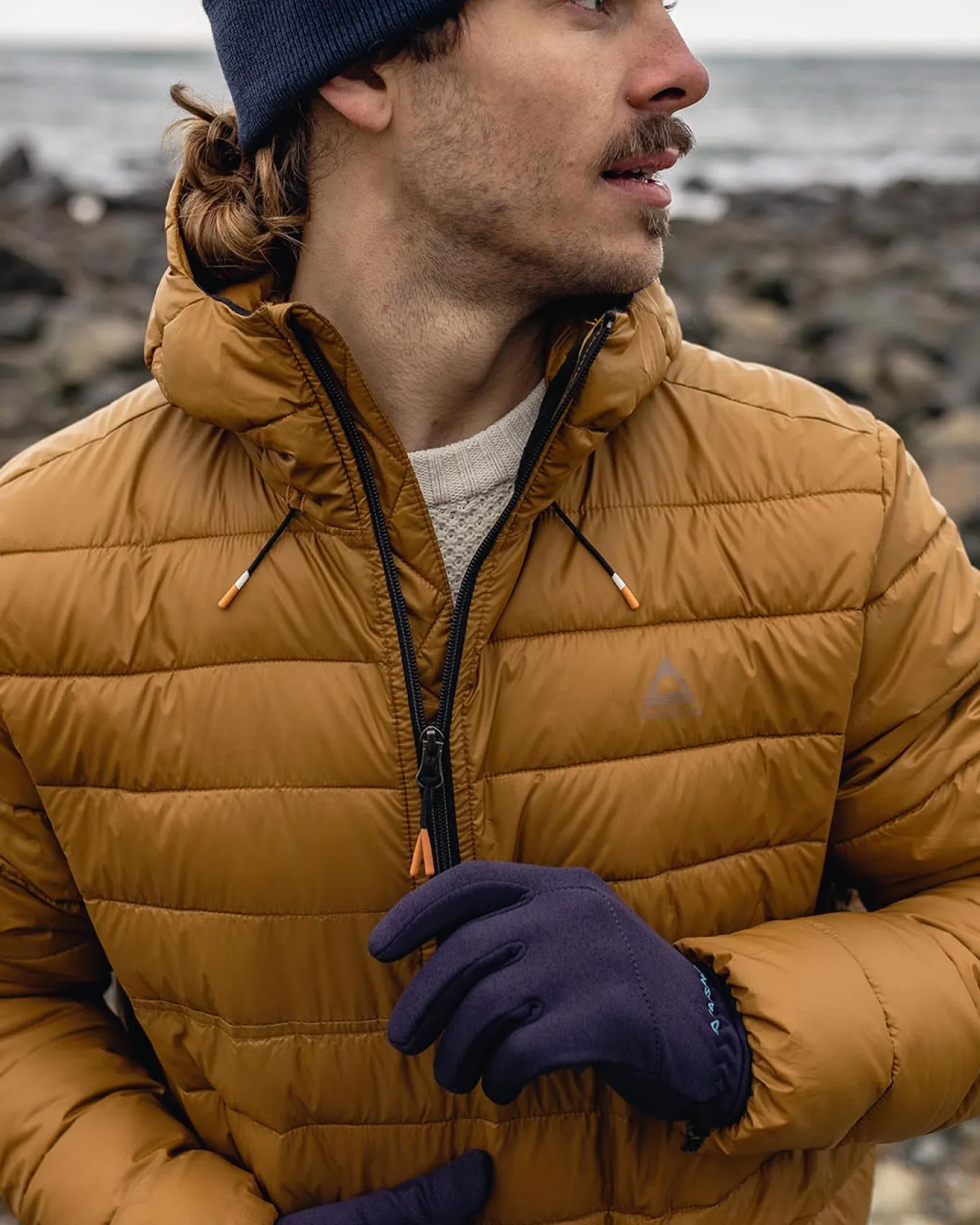 Crest Recycelte Isolierjacke - Goldbraun
