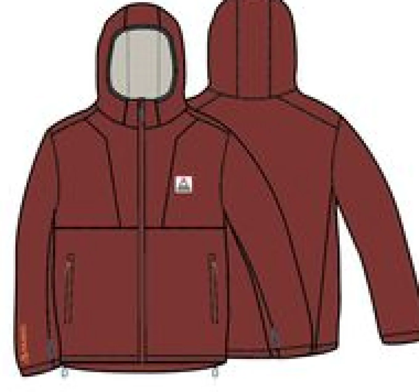 Crest Recycelter Polartec® Fleece-Hoodie - Roter Ocker