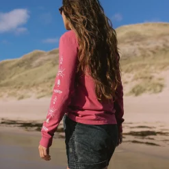 Dawn Recyceltes Baumwoll-Langarmshirt - Erde Rot
