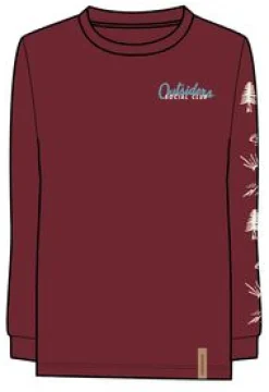 Dawn Recyceltes Baumwoll-Langarmshirt - Erde Rot