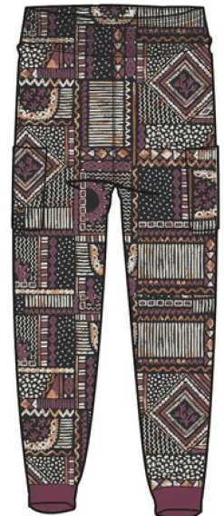 Day Dream Recycelte Hose - Vintage Patchwork Schwarz/Mehrfarbig