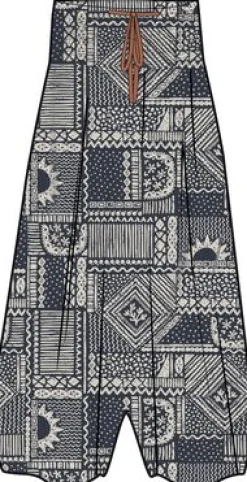 Daylily Lockere Hose - Vintage Patchwork Marineblau