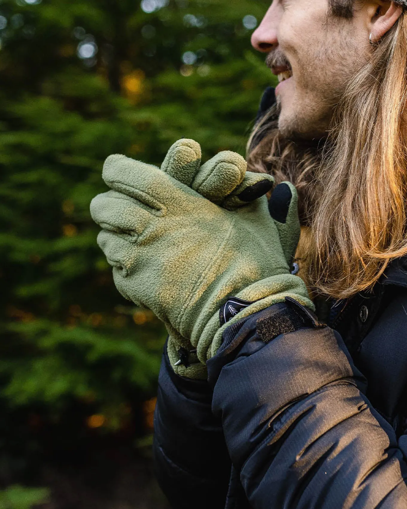 Daytrip Recycelte Polar-Fleece Touchscreen-Handschuhe - Khaki