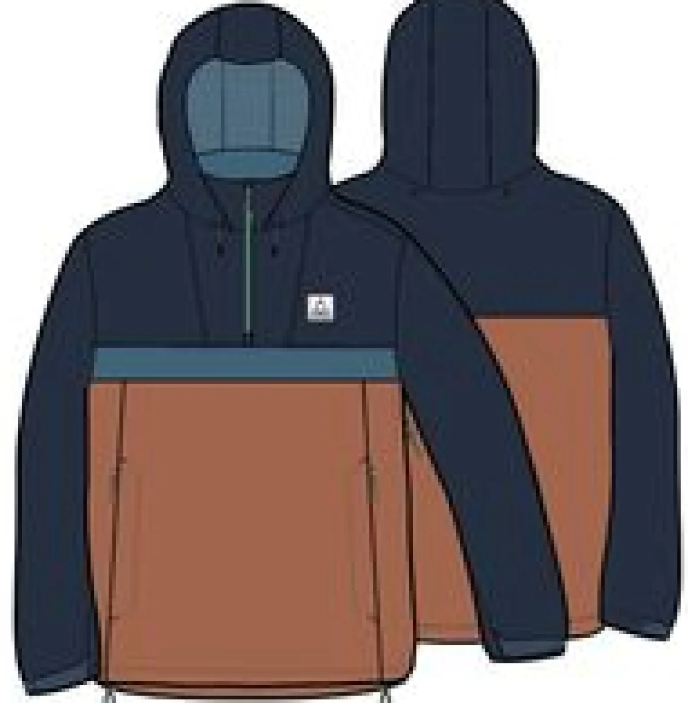 Diablo Wasserabweisender Smock aus recyceltem Material - Tiefes Marineblau
