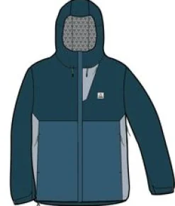 Downpour Recycelte Wasserdichte Jacke - Gezeitenblau/Blaustahl